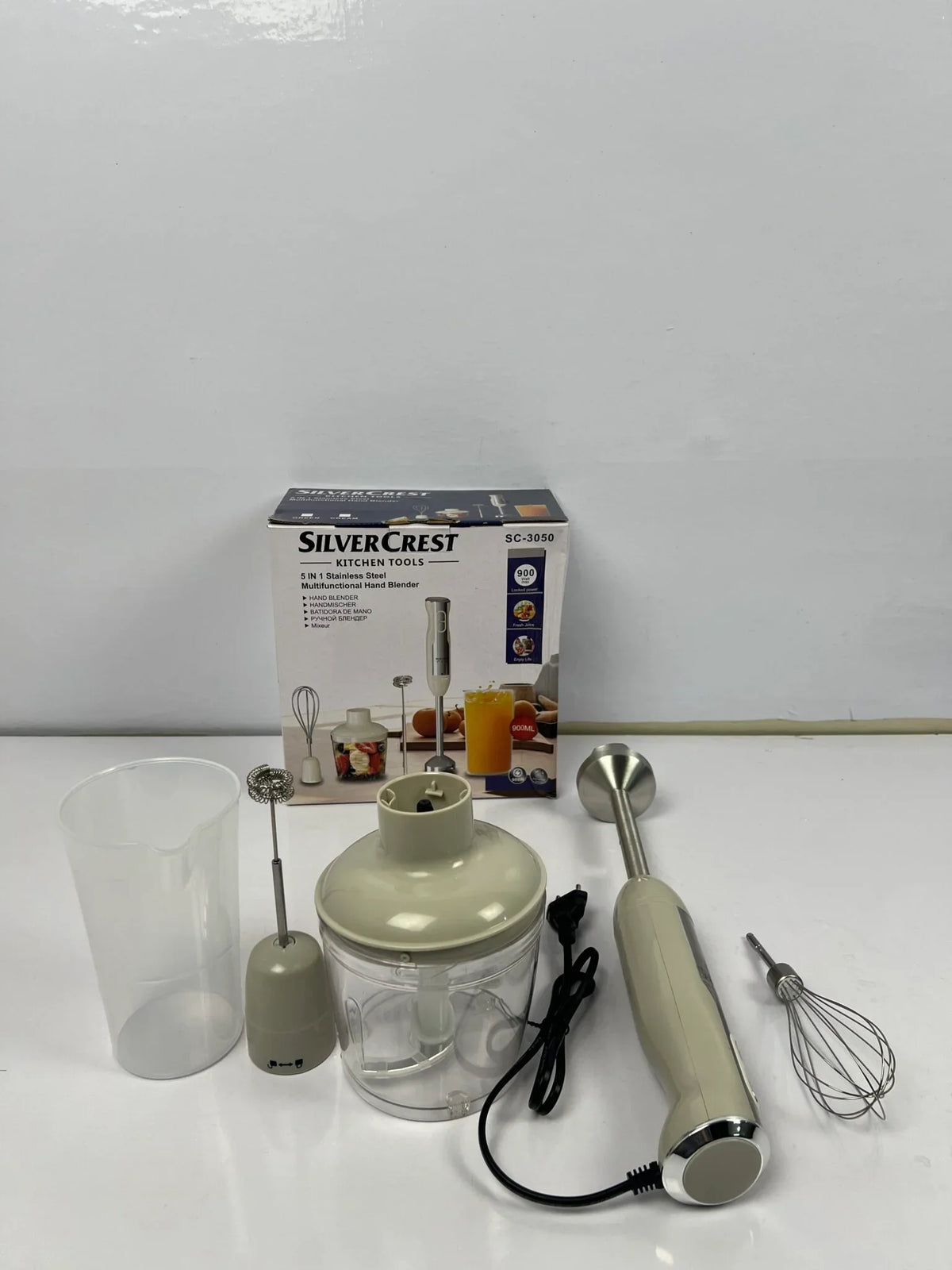 Silver Crest 5-in-1 Hand Blender – 900W Powerful Stainless Steel Kitchen Tool
