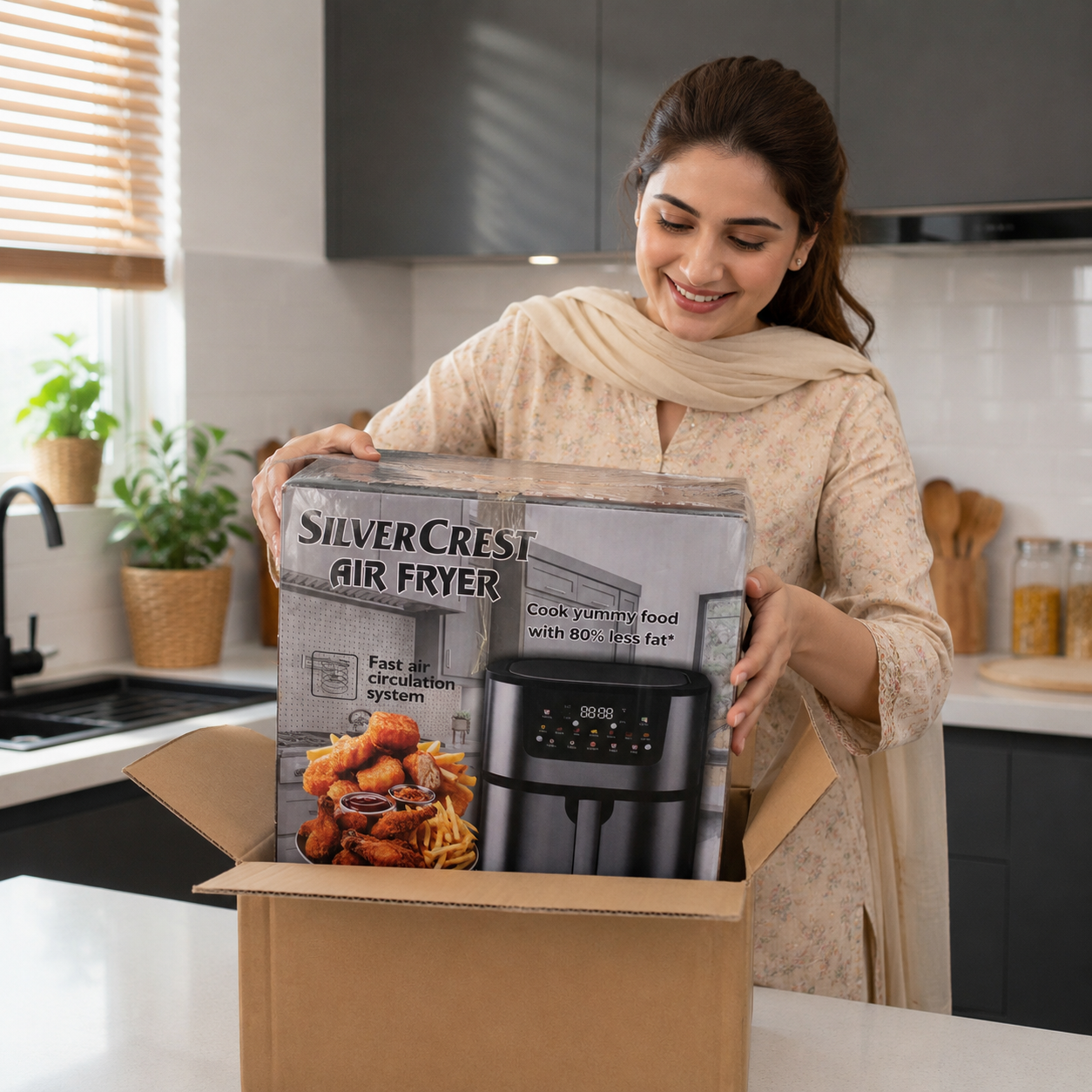 Silver Crest Air Fryer Digital Touch Control 8L